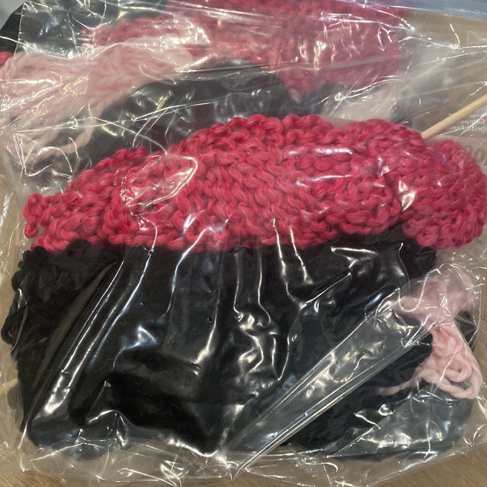 Pink and black Yarn kits! Smoke and pet free home!
